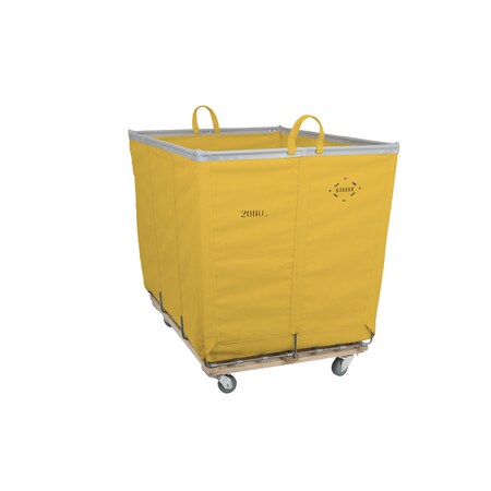 Steele Canvas Basket 20 BU Permanent Truck Yellow Vinyl w/Grey Vinyl - 4in Casters 2 Swivel 2 Rigid 9320VYLWVGRYW4